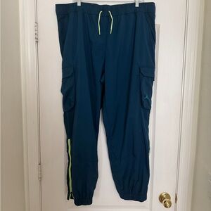 Jordan Teal Joggers with Neon Green Accents